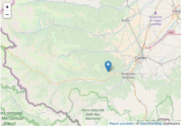 Terremoto di magnitudo ML 2.3 con epicentro a Rittana