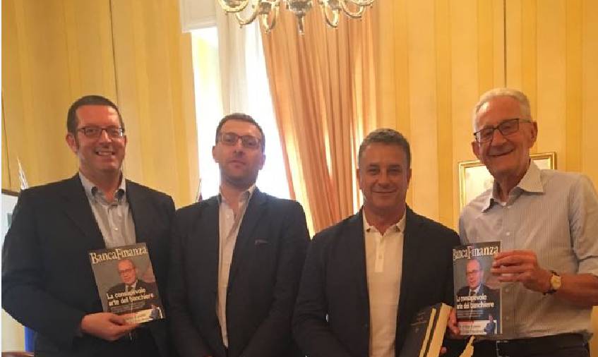 Cuneo, visita del Banchiere Europeo Ghisolfi con i collaboratori Rizzo e Buttieri al nuovo Questore Ricifari
