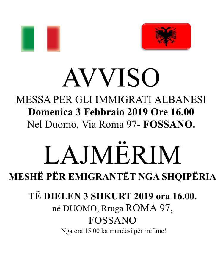 Fossano, messa per la comunità albanese celebrata da Don Artur Kola
