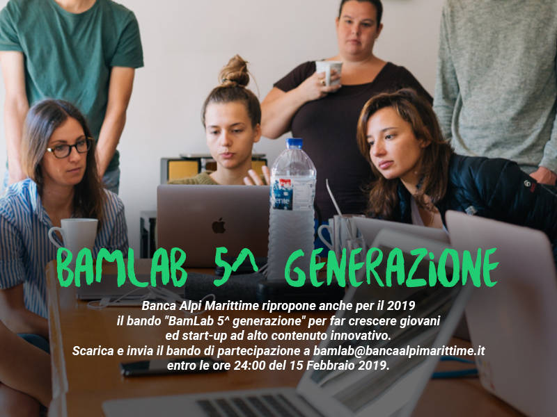 Riproposto anche per il 2019 il Bando “BamLab 5^ Generazione”
