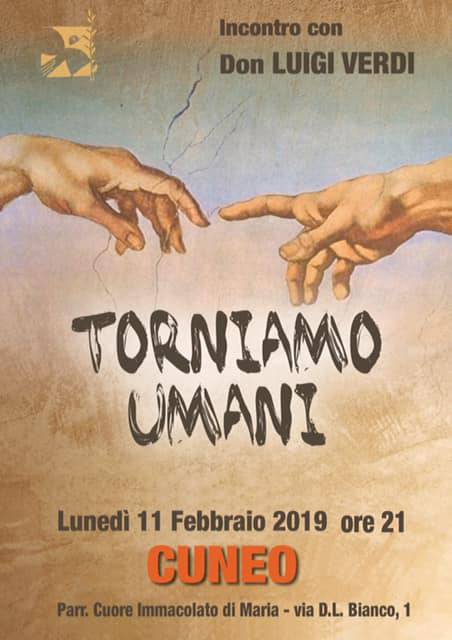 Don Luigi Verdi a Cuneo con “Torniamo Umani”