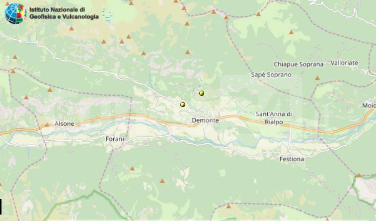 Da gennaio due scosse di terremoto nella Granda: entrambe a Demonte