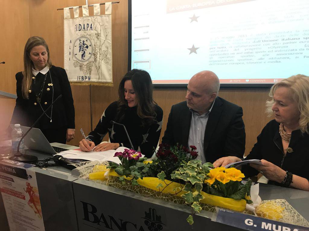 Maria Peano e Maurizio Marello firmano la Carta Europea dei Diritti delle Donne nello Sport