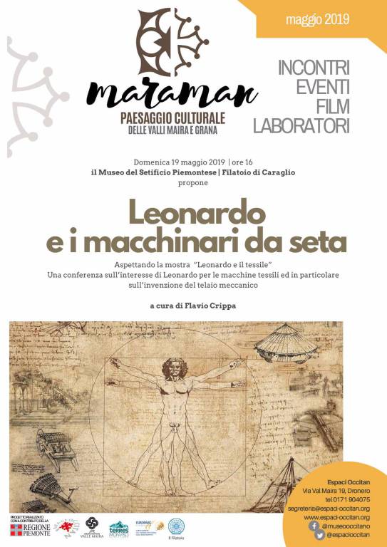 Filatoio di Caraglio presenterà l’appuntamento Leonardo e i macchinari della seta