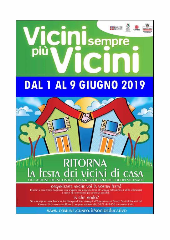 A Cuneo la festa dei Vicini di Casa “Vicini sempre più Vicini”