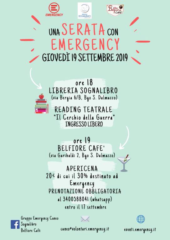Serata dedicata ad Emergency a Borgo San Dalmazzo