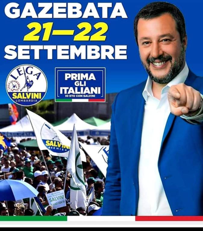 Anche a Busca il gazebo della Lega a sostegno di Salvini