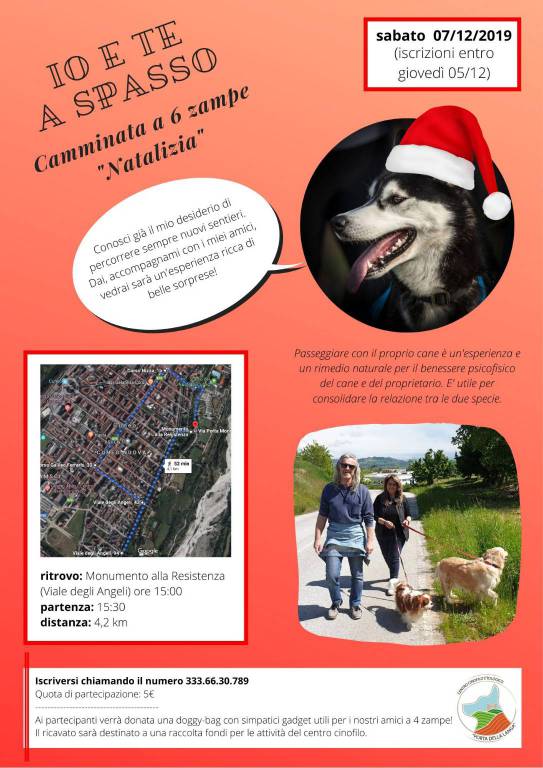 Cuneo, camminata a 6 zampe “natalizia”