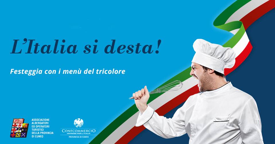 “L’Italia si desta, i menù del Tricolore”,  dalle montagne alle colline, alle Langhe e Roero