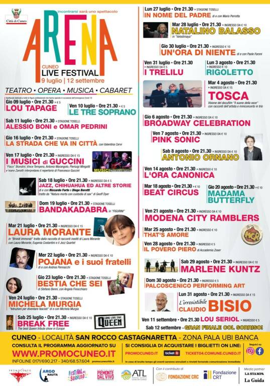 Cuneo, Arena live festival 2020