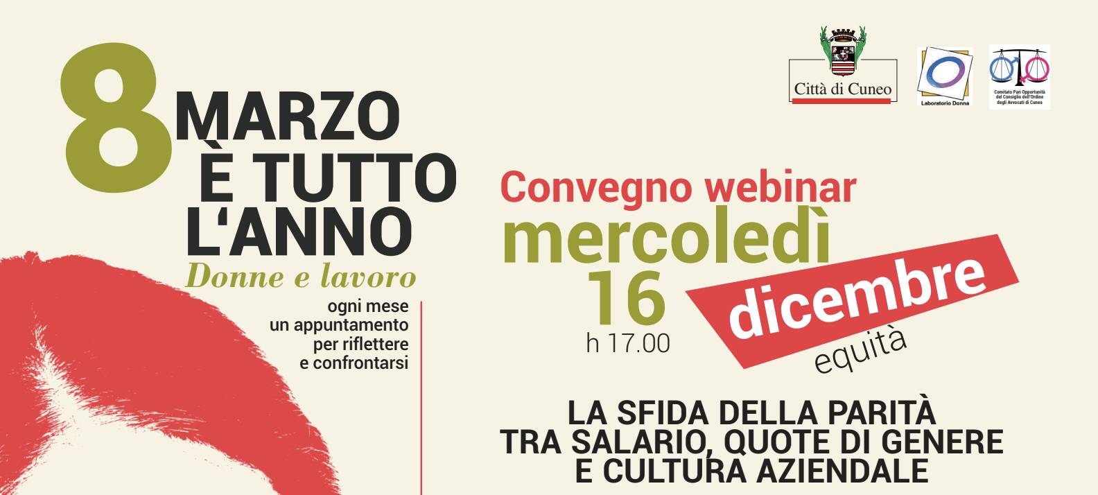 Cuneo, 8 marzo è tutto l’anno “Webinar La sfida della parità tra salario, quote di genere e cultura aziendale”