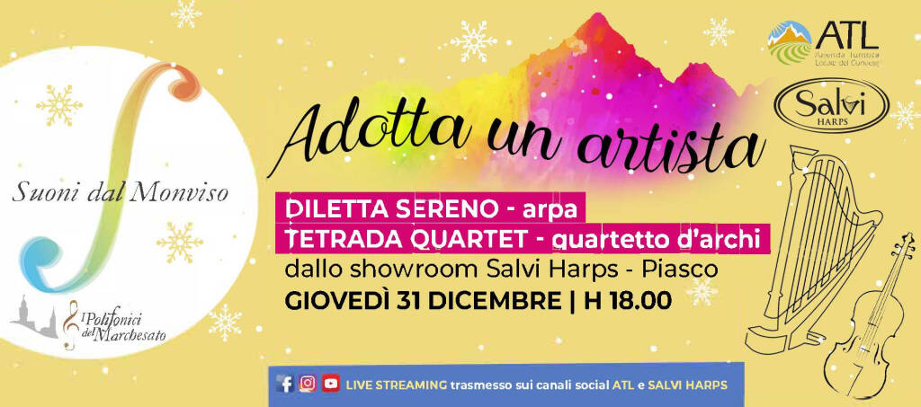 Cuneo, concerto di Capodanno con il progetto “Adotta un Artista”