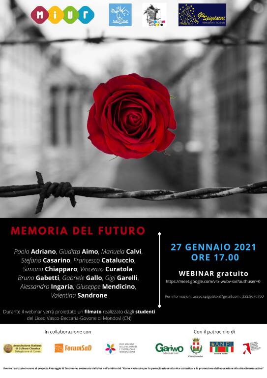 “Memoria del Futuro”, domani il webinar promosso dal liceo Vasco-Beccaria-Govone di Mondovì