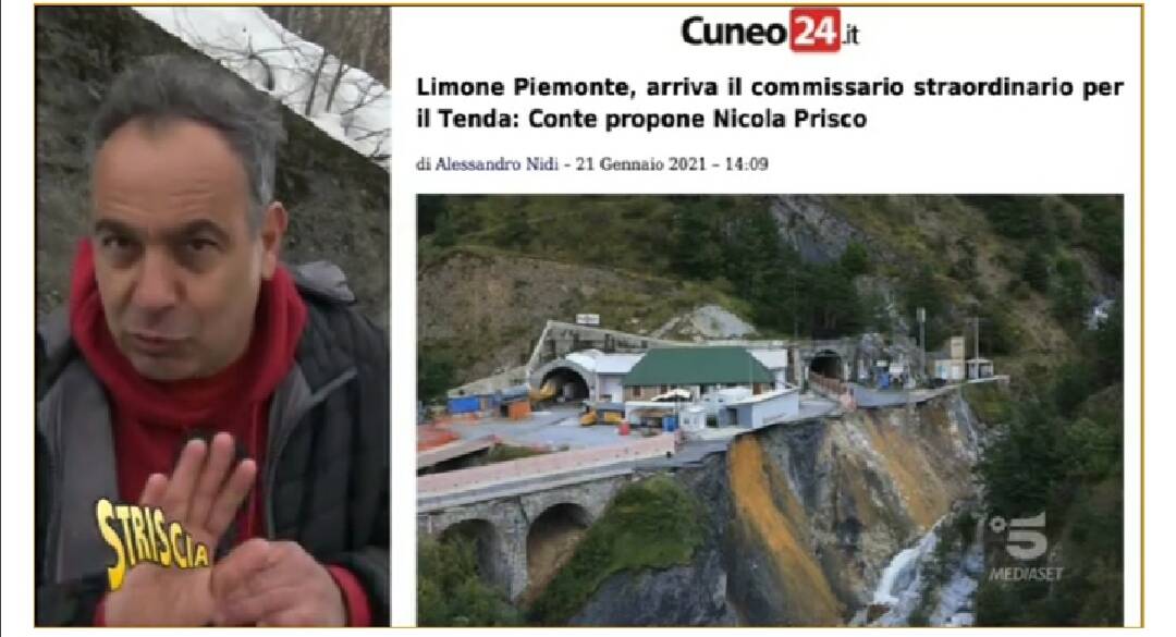 Striscia la Notizia parla del Tunnel di Tenda e cita Cuneo24.it