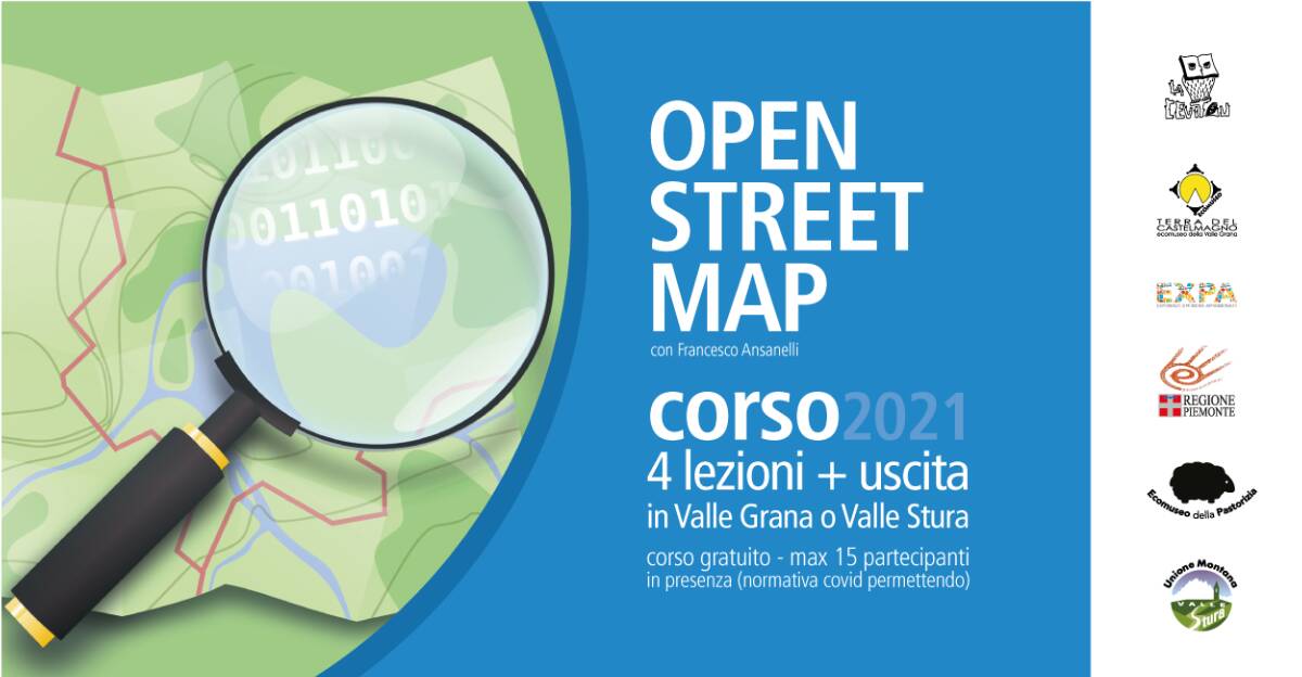 In Valle Grana e in Valle Stura un corso serale gratuito di OpenStreetMap