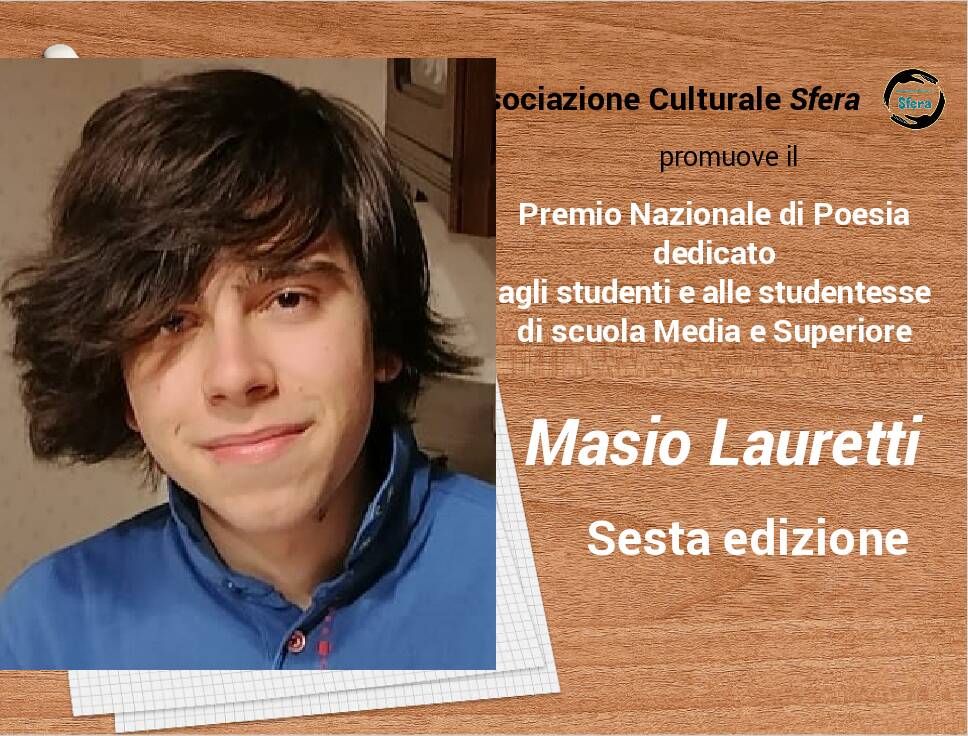 Il giovane poeta Matteo Angelo Lauria giurato nel concorso letterario “Masio Lauretti 2021”