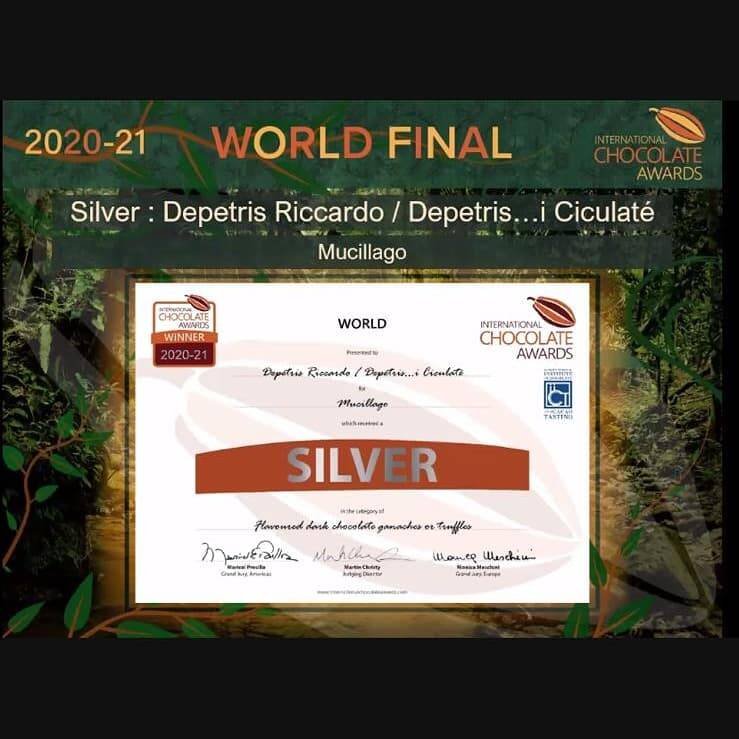 Argento Mondiale per “Mucillago”, pralina di Depetris i Ciculaté di Revello