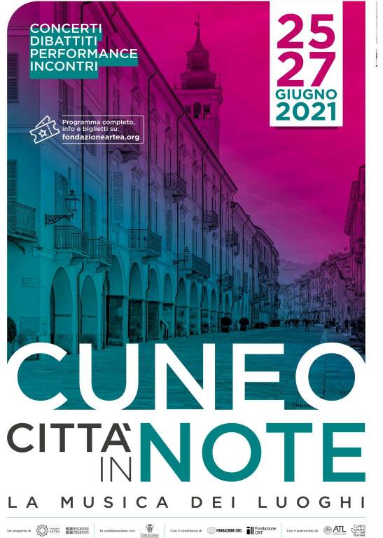 Da domani e per tutto il weekend Cuneo diventa la “Città in note”