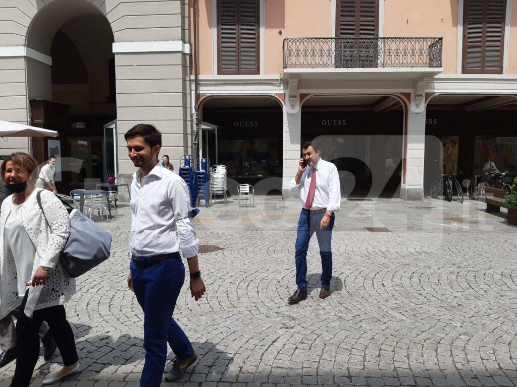 Matteo Salvini a Cuneo per il processo contro De Benedetti