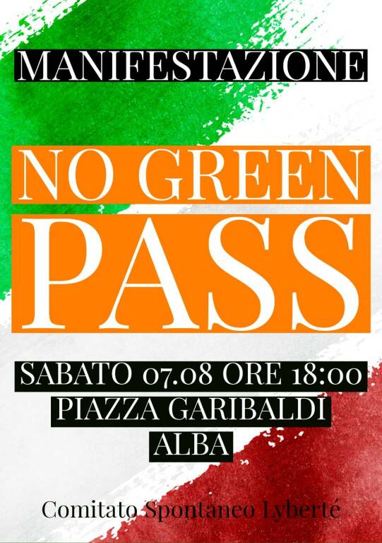 Alba, oggi la manifestazione “No Green Pass”