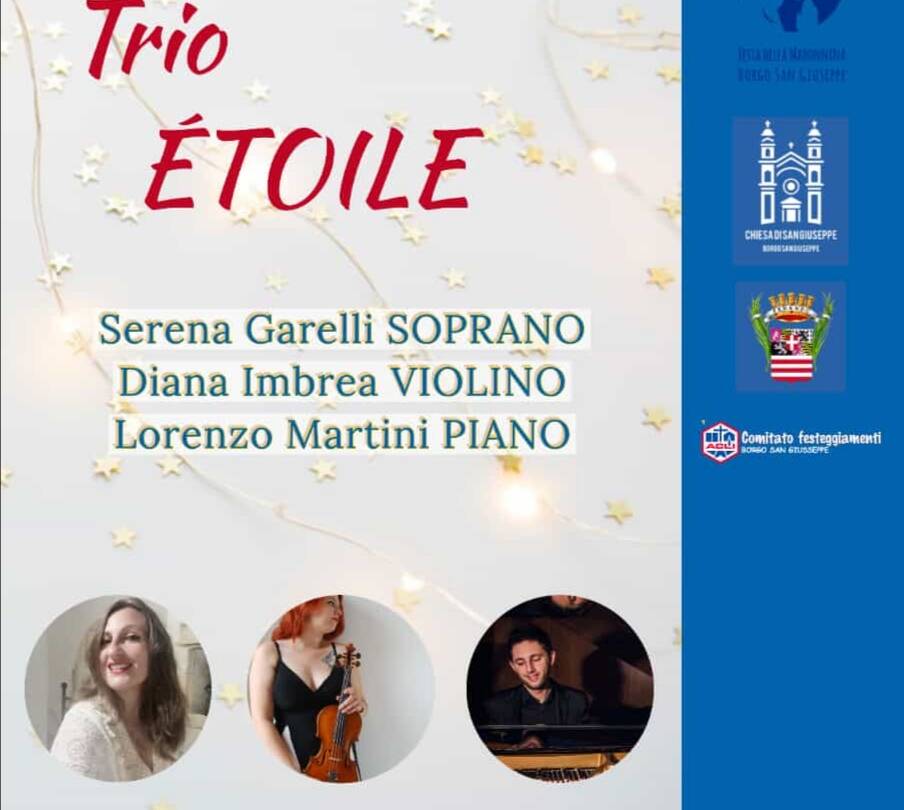 Il trio Étoile in concerto nella chiesa di Borgo San Giuseppe