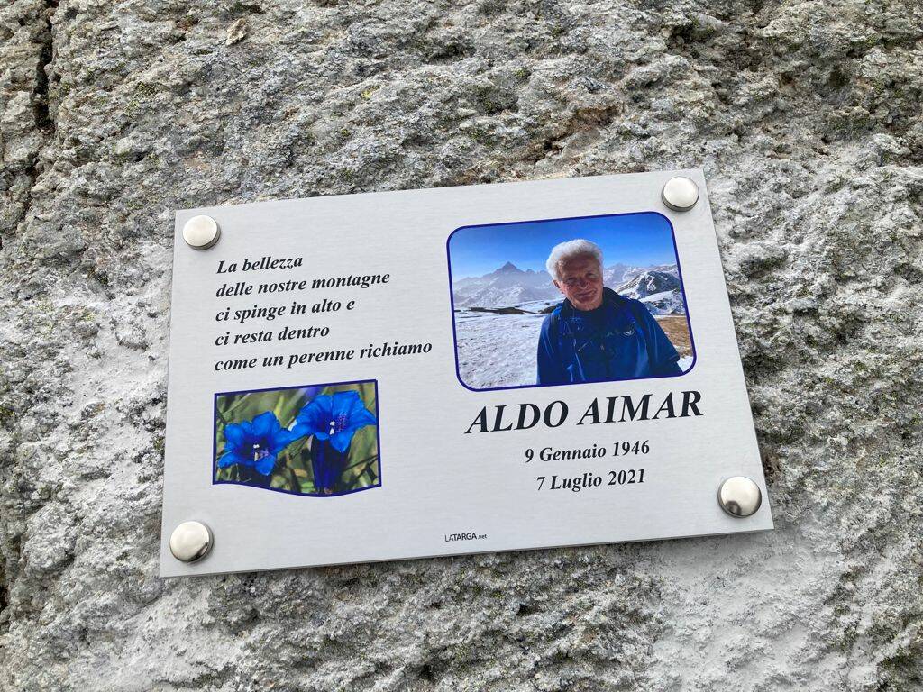 Alle pendici del Chersogno una targa in ricordo di Aldo Aimar, storico panettiere buschese