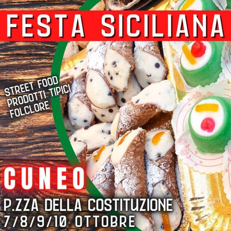 Street food ancora protagonista a Cuneo: da oggi c’è la Festa Siciliana