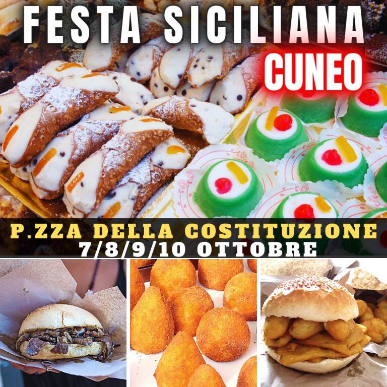 Street food ancora protagonista a Cuneo: da oggi c’è la Festa Siciliana