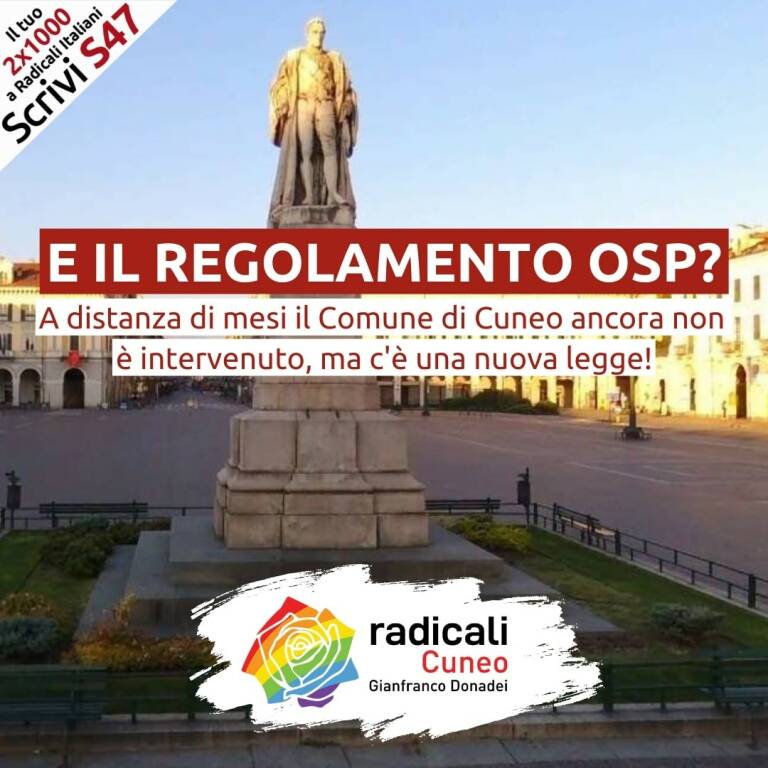 Radicali Cuneo: “Il regolamento sull’occupazione del suolo pubblico va contro la legge, va modificato!”
