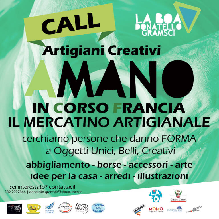 AAA cercasi artigiani creativi per “A Mano”, il mercatino dell’artigianato di Corso Francia a Cuneo