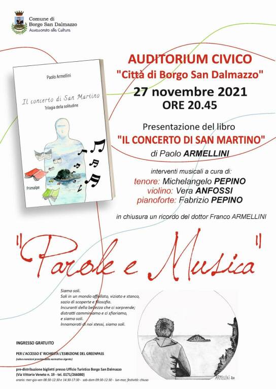 Sabato a Borgo San Dalmazzo la presentazione del libro “Il concerto di San Martino”