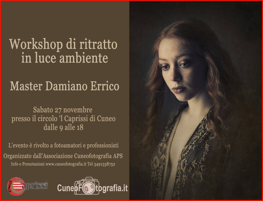 A Cuneo un workshop dedicato al ritratto fotografico per professionisti e amatori