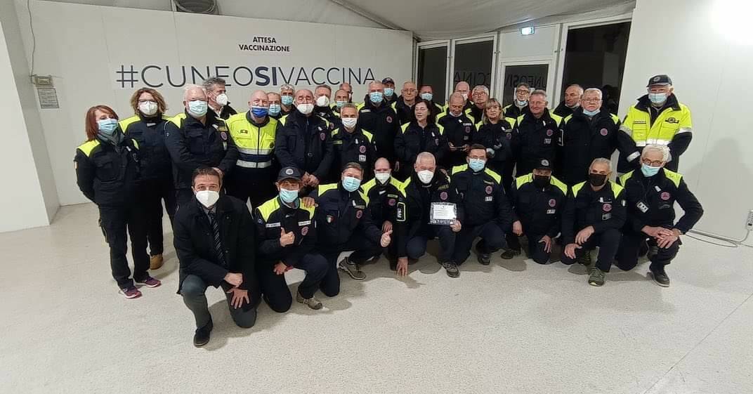 Cuneo, il comune ringrazia i Volontari della Protezione Civile in servizio al centro vaccinale