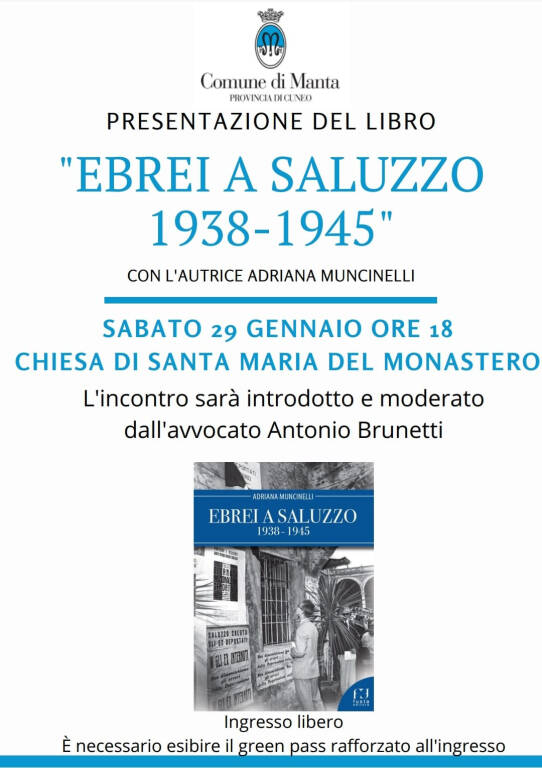 A Saluzzo e Manta la presentazione del libro “Ebrei a Saluzzo” di Adriana Muncinelli
