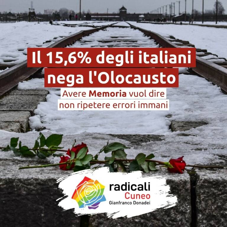 Giorno della Memoria, i Radicali cuneesi: “15% degli italiani nega l’Olocausto”