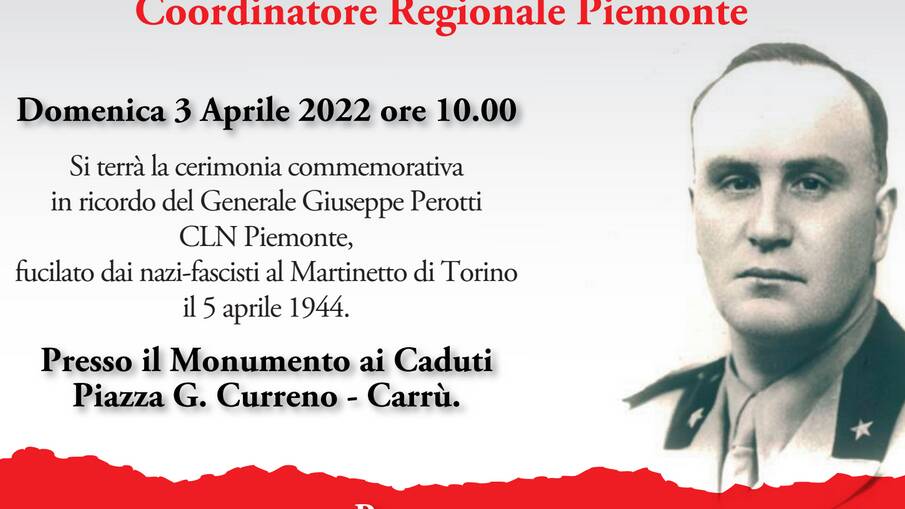 A Carrù una cerimonia commemorativa del generale partigiano Giuseppe Perotti