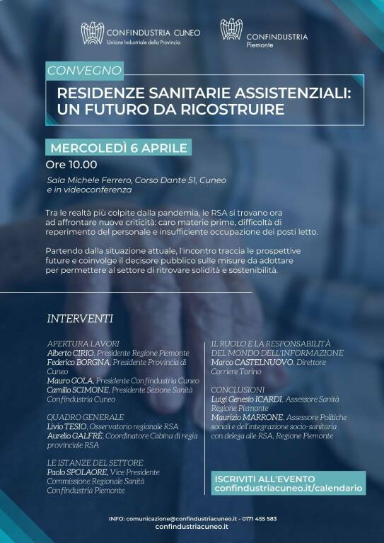 Confindustria Cuneo, un convegno sul futuro delle residenze sanitarie assistenziali