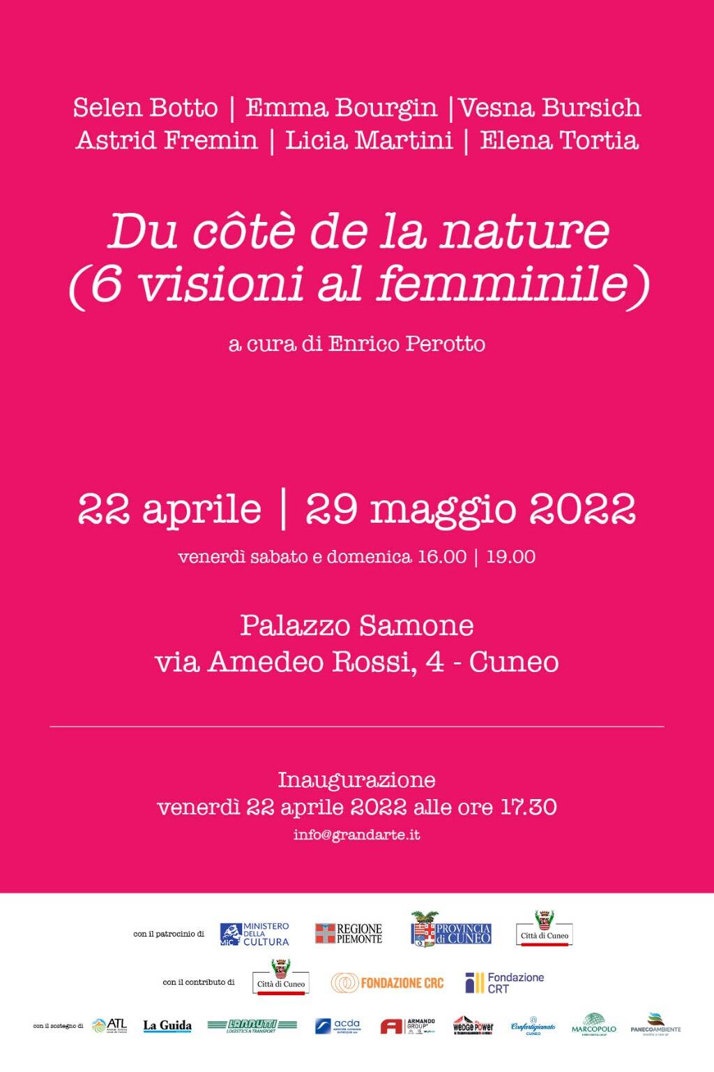 Mostre al femminile a palazzo Samone  a Cuneo con Le lune del cuore e Du côté de la nature