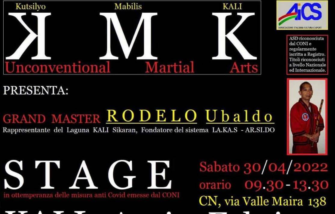 Sabato lo stage dedicato agli amanti delle arti marziali con il Grand Master Ubaldo Rodelo