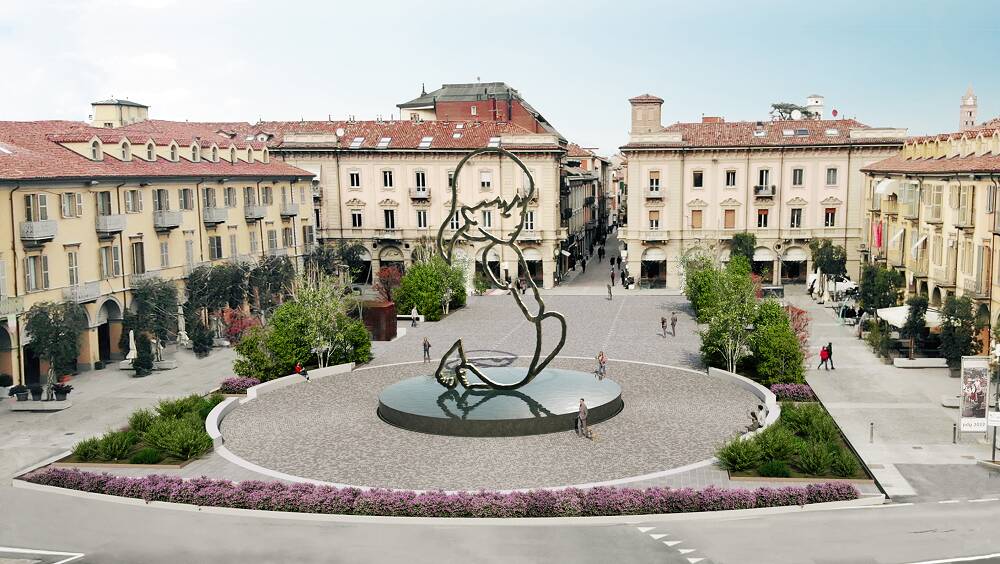 Una delle più grandi opere scultoree pubbliche esistenti in Europa nella nuova piazza Michele Ferrero ad Alba