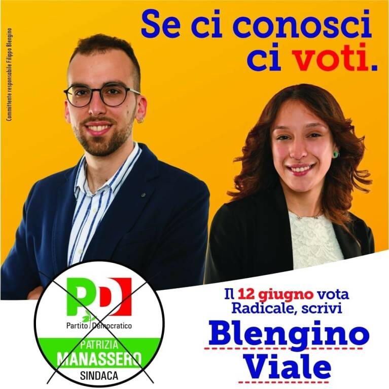 Comunali 2022, i Radicali Filippo Blengino ed Elisa Viale si candidano nella lista del PD