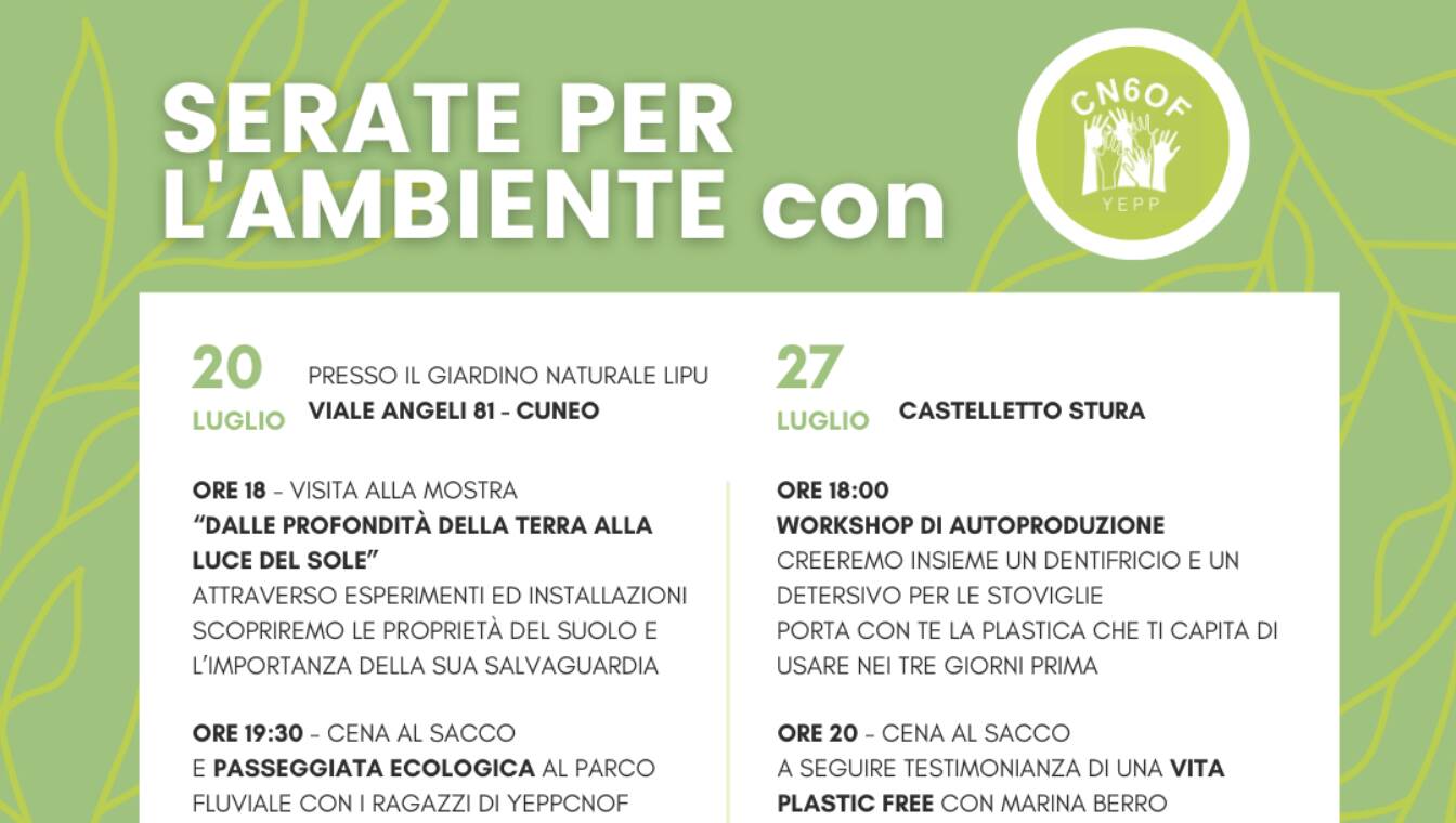 Cuneo, doppio appuntamento sul tema della sostenibilità ambientale