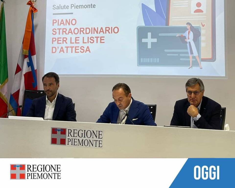 Regione Piemonte conferenza stampa recupero liste di attesa sanità 