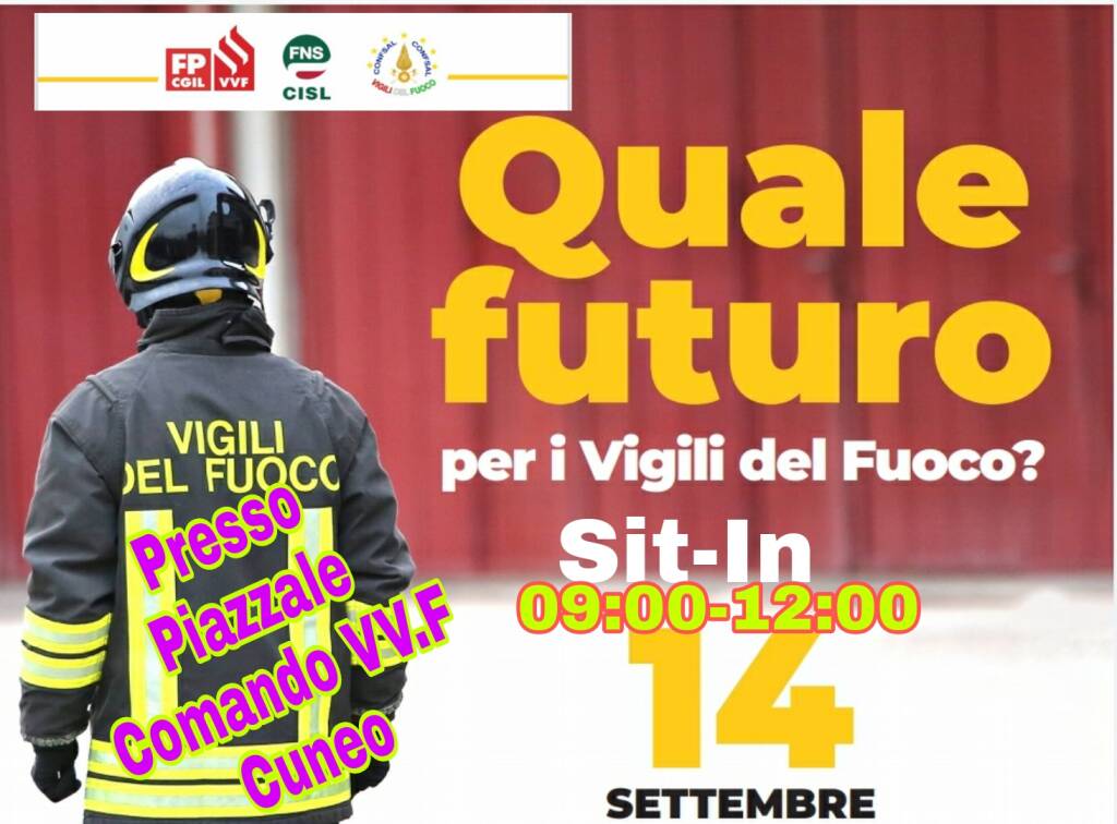 Anche a Cuneo la mobilitazione nazionale dei sindacati dei vigili del fuoco