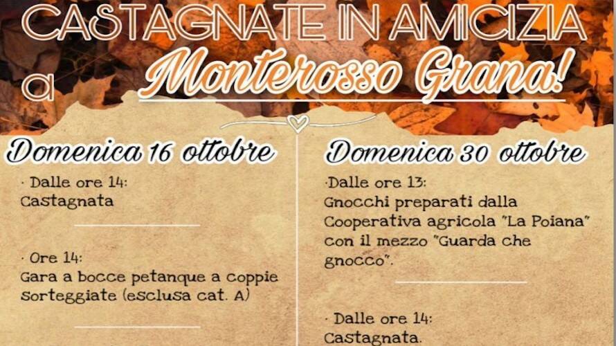 A Monterosso Grana la festa “Castagne in amicizia”