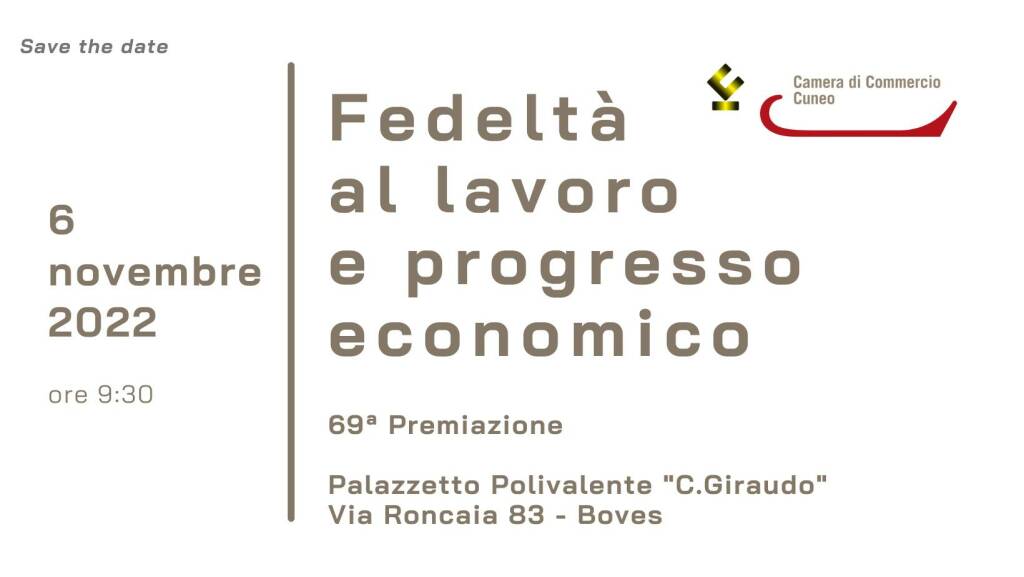 A Boves la 69^premiazione Fedeltà al Lavoro e progresso economico della Camera di Commercio