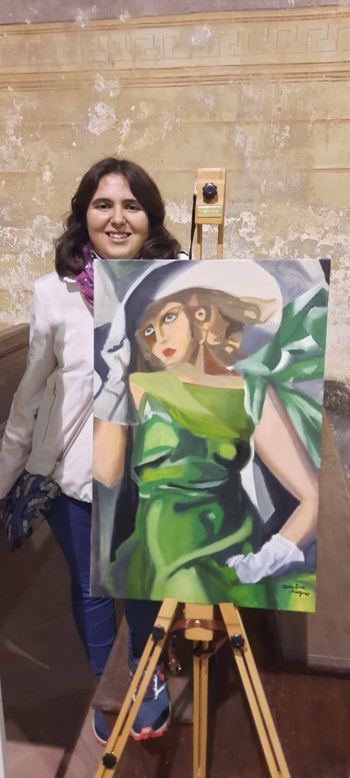 I quadri di una giovane pittrice autistica cebana alla “Sagra del Coj” di Margarita