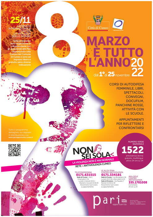 Le iniziative della Città di Cuneo per la giornata contro la violenza sulle donne