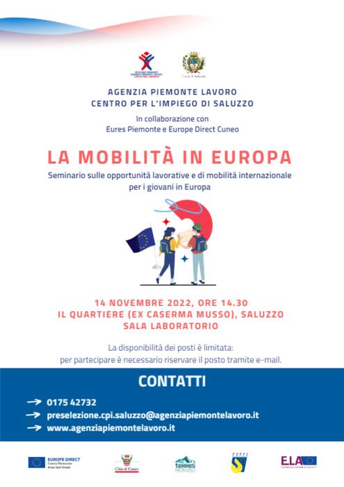Lunedì a Saluzzo un incontro sulle opportunità offerte dall’UE in termini di mobilità internazionale