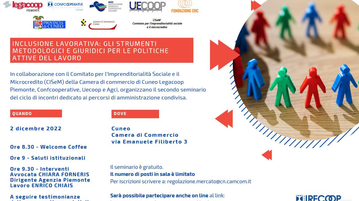 A Cuneo un seminario di approfondimento sull’inclusione lavorativa